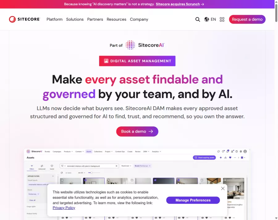 Sitecore Content Hub / SitecoreAI DAM product screenshot